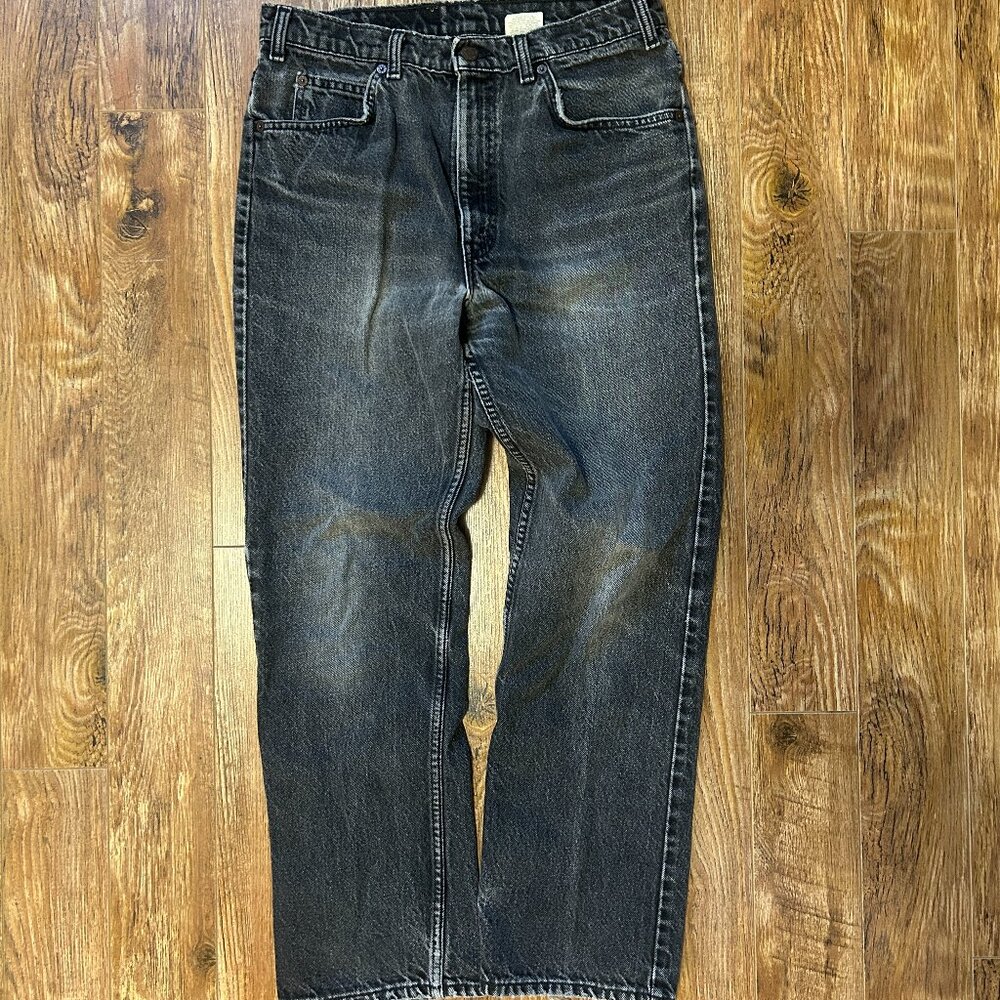Levi's Black Washed Straight-Leg Jeans